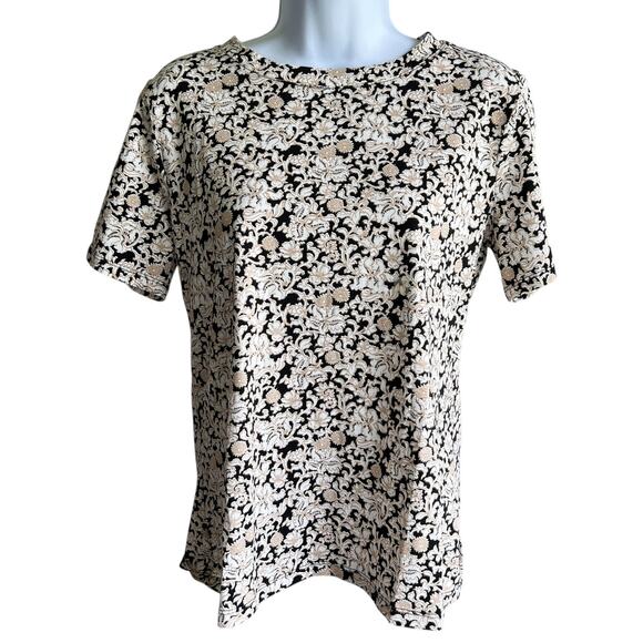 Ann Taylor Factory Womens Round Neck Tee Shirt Floral Size Medium NWT Versatile - Picture 1 of 7